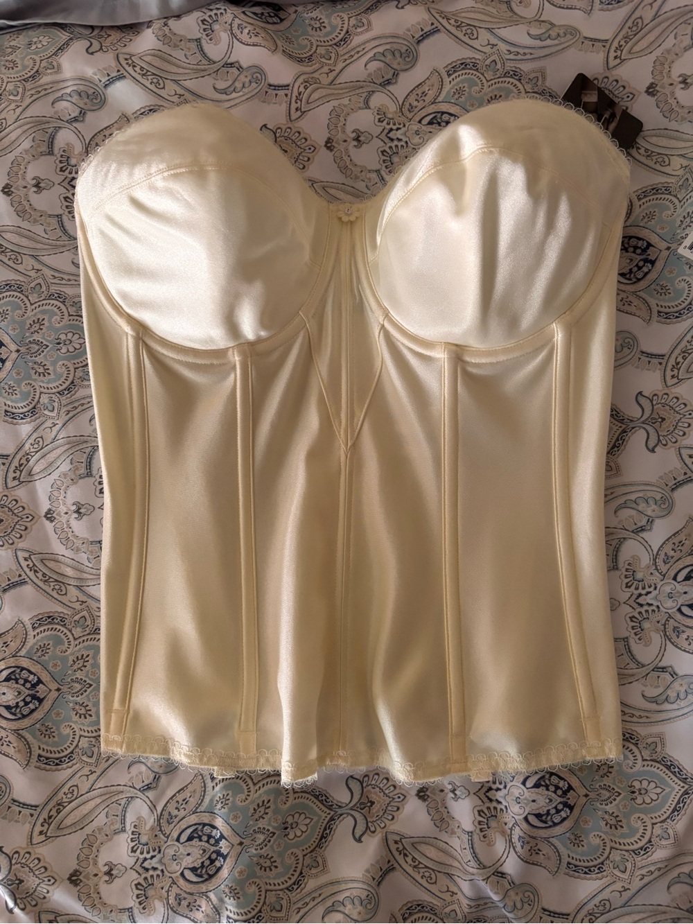 Dominique Ivory Satin Longline Bustier